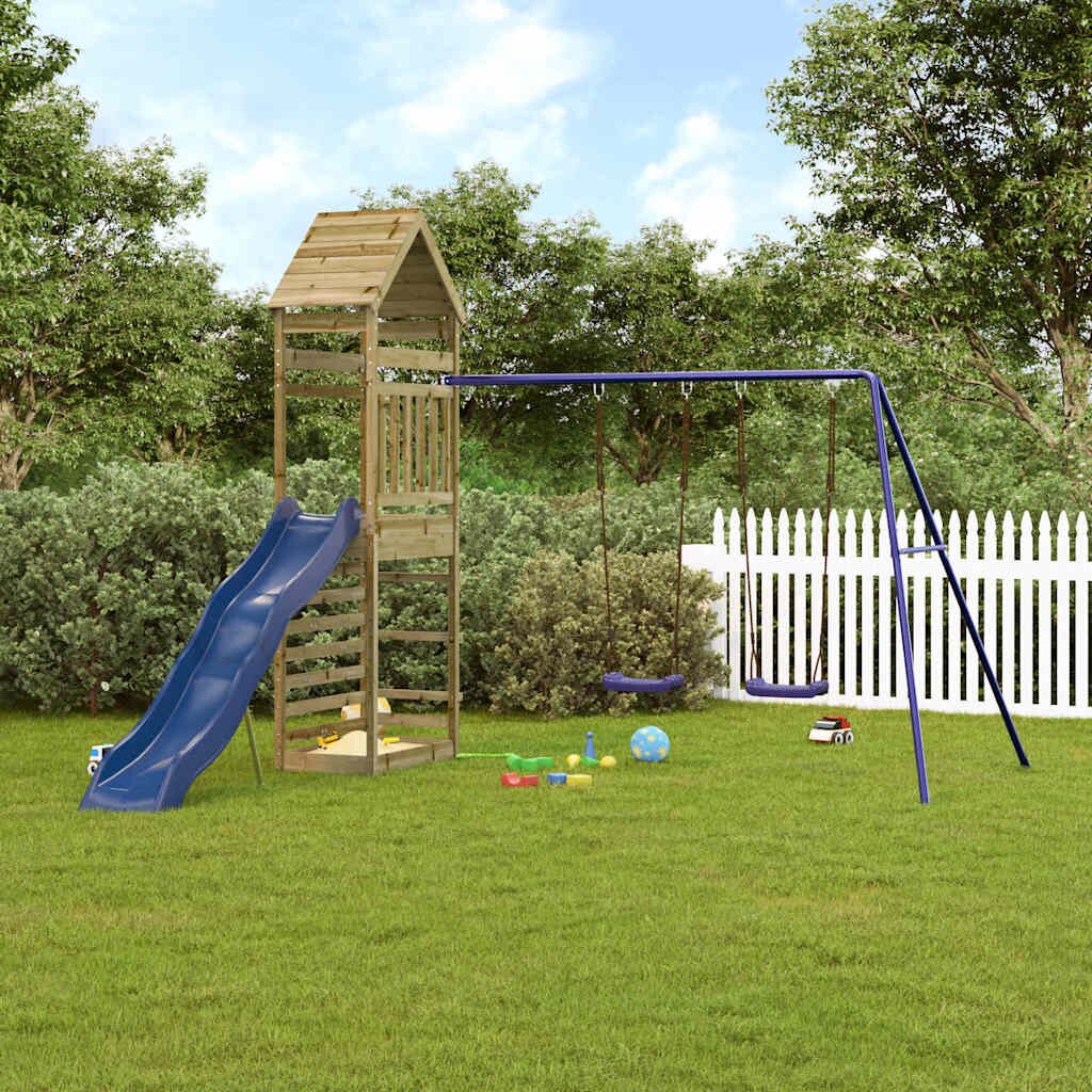 vidaXL Комбинирано детско съоръжение за игра импрегниран бор