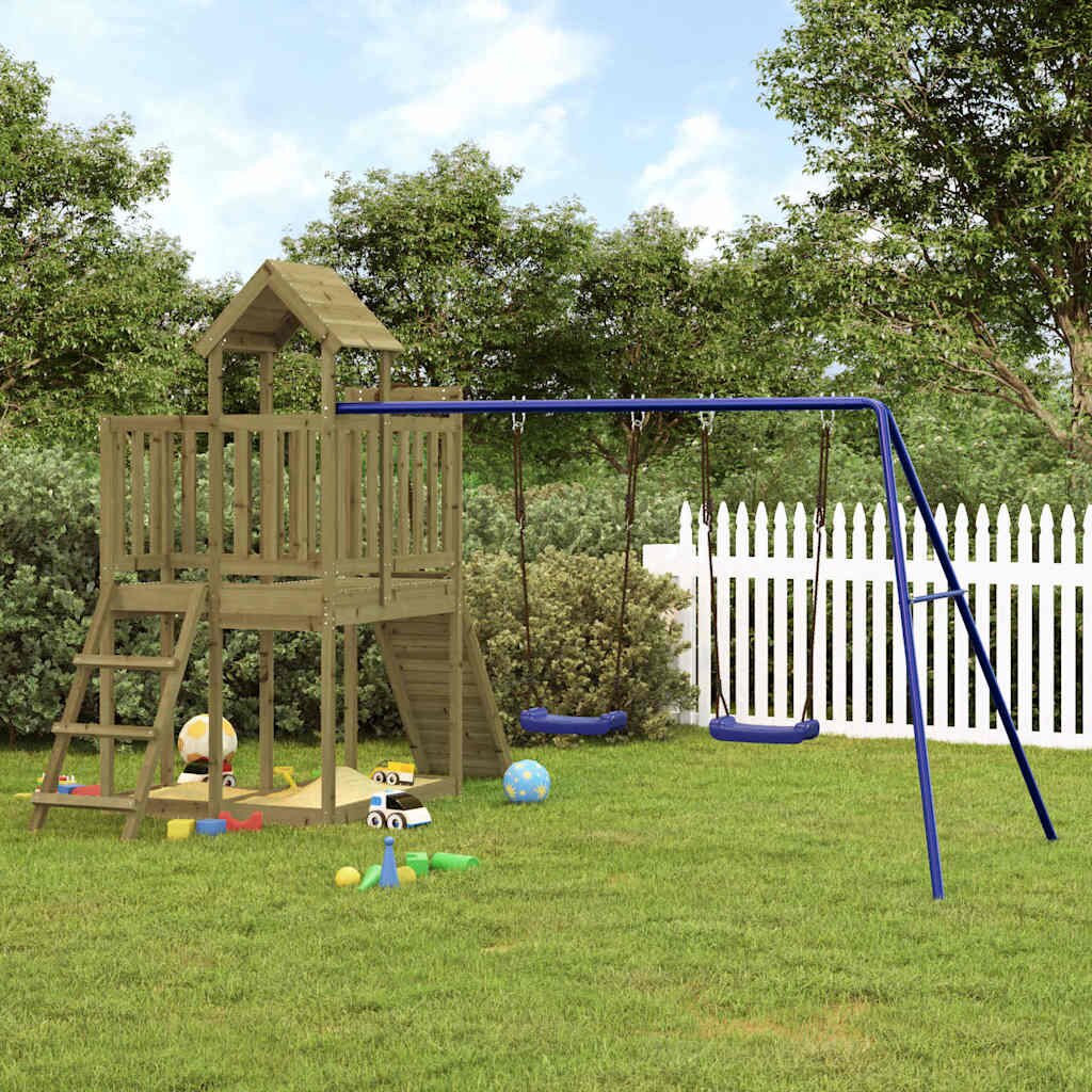 vidaXL Комбинирано детско съоръжение за игра импрегниран бор