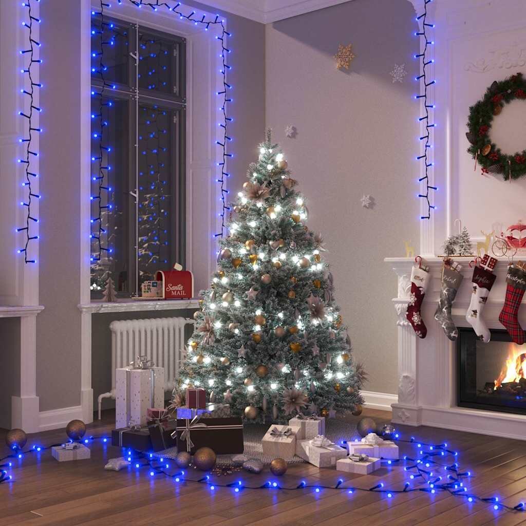 vidaXL Компактен LED стринг с 400 LED синьо 13 м PVC