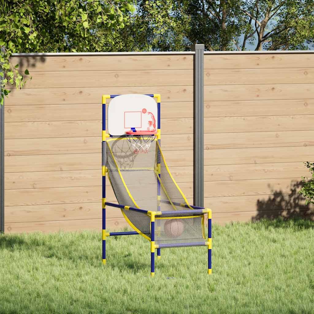 vidaXL Комплект аркадна баскетболна игра с топка и помпа 45x86x127 см