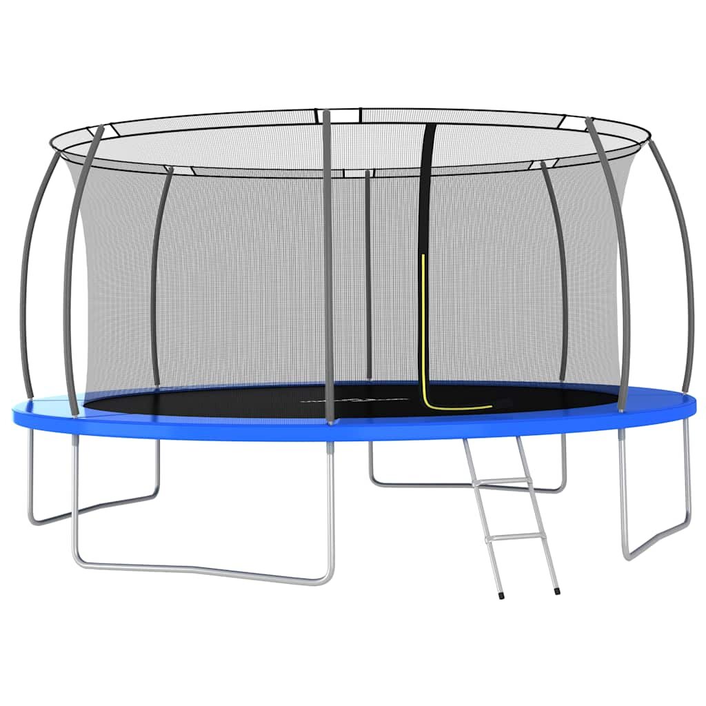 vidaXL Комплект батут кръгъл 460x80 см 150 кг