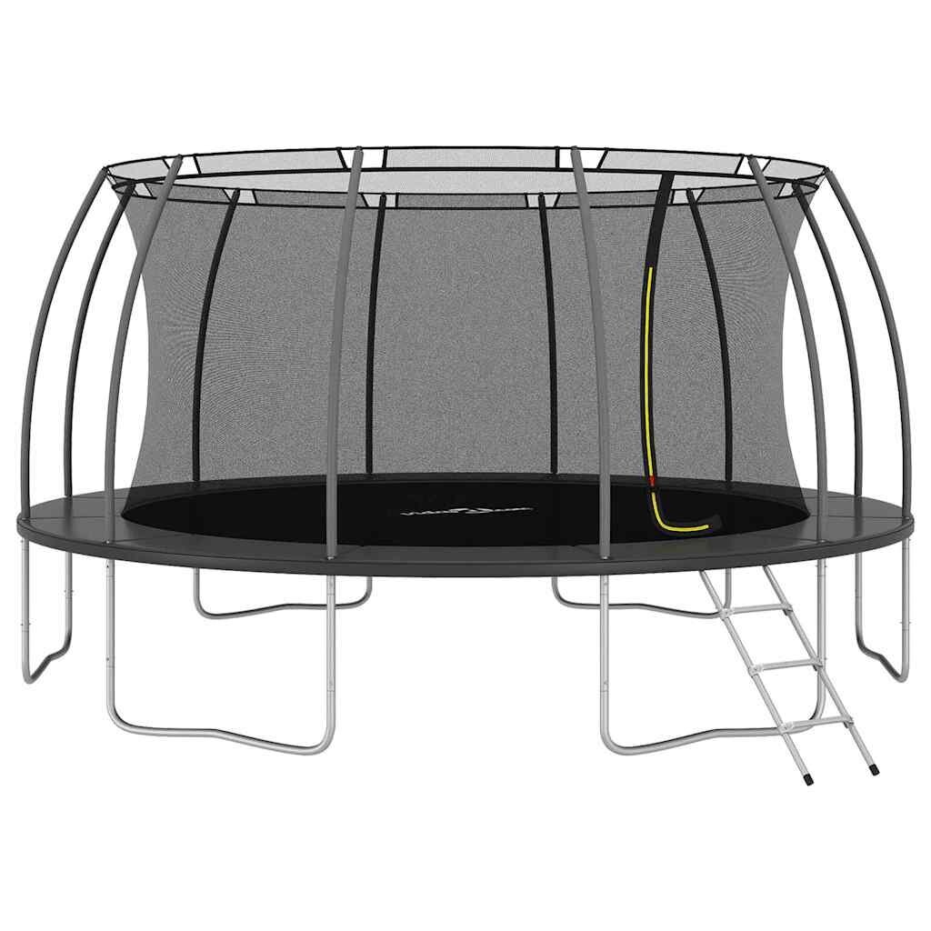 vidaXL Комплект батут кръгъл 488x90 см 150 кг
