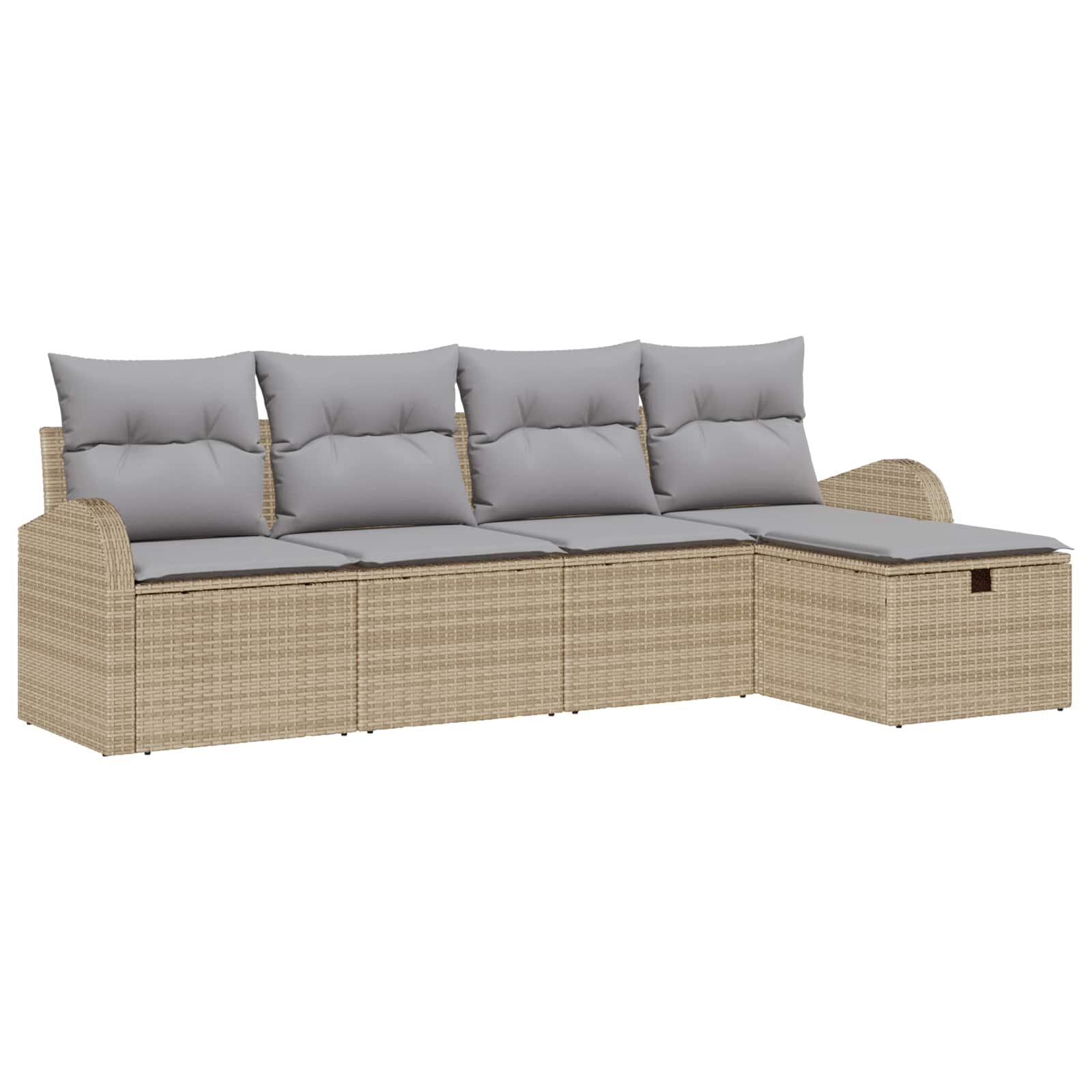 vidaXL Комплект дивани 5 бр. Бежов и Светло Сив 234 x 117 x 85 см