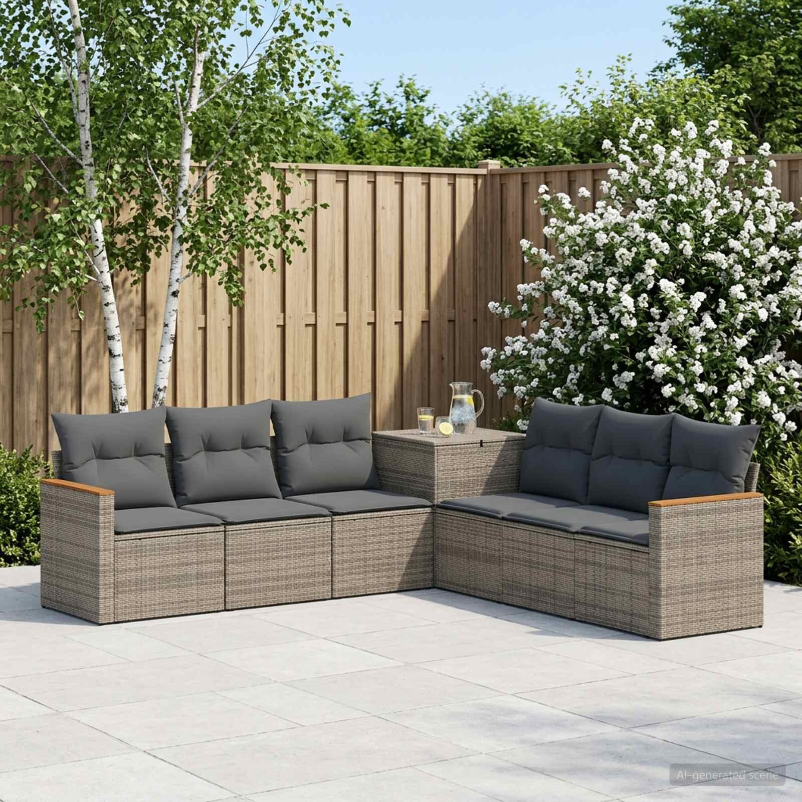 vidaXL Комплект дивани 7 бр. Сив и тъмен сив 123 x 62 x 69 см