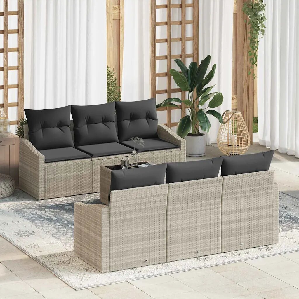 vidaXL Комплект дивани 7 бр. Светло сиво и тъмно сиво 55 x 55 x 37 см