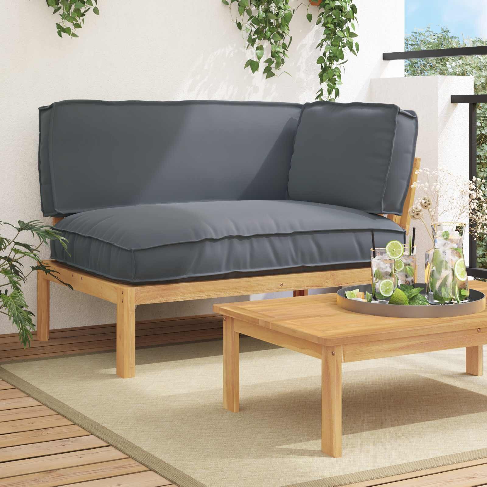 vidaXL Комплект дивани с възглавница Антрацит 133 x 92 x 69 см