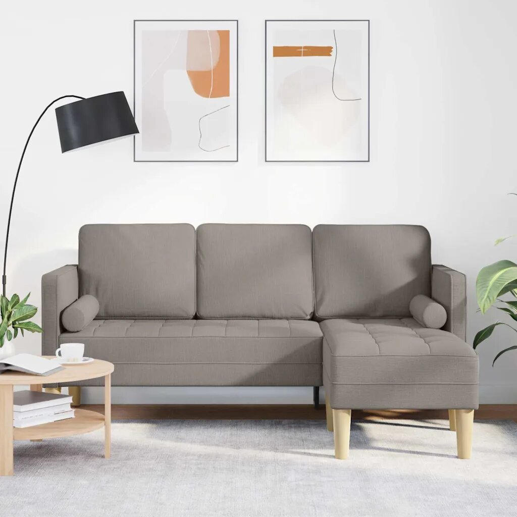 vidaXL Комплект дивани Таупе 173 x 131 x 67 см Полиестер