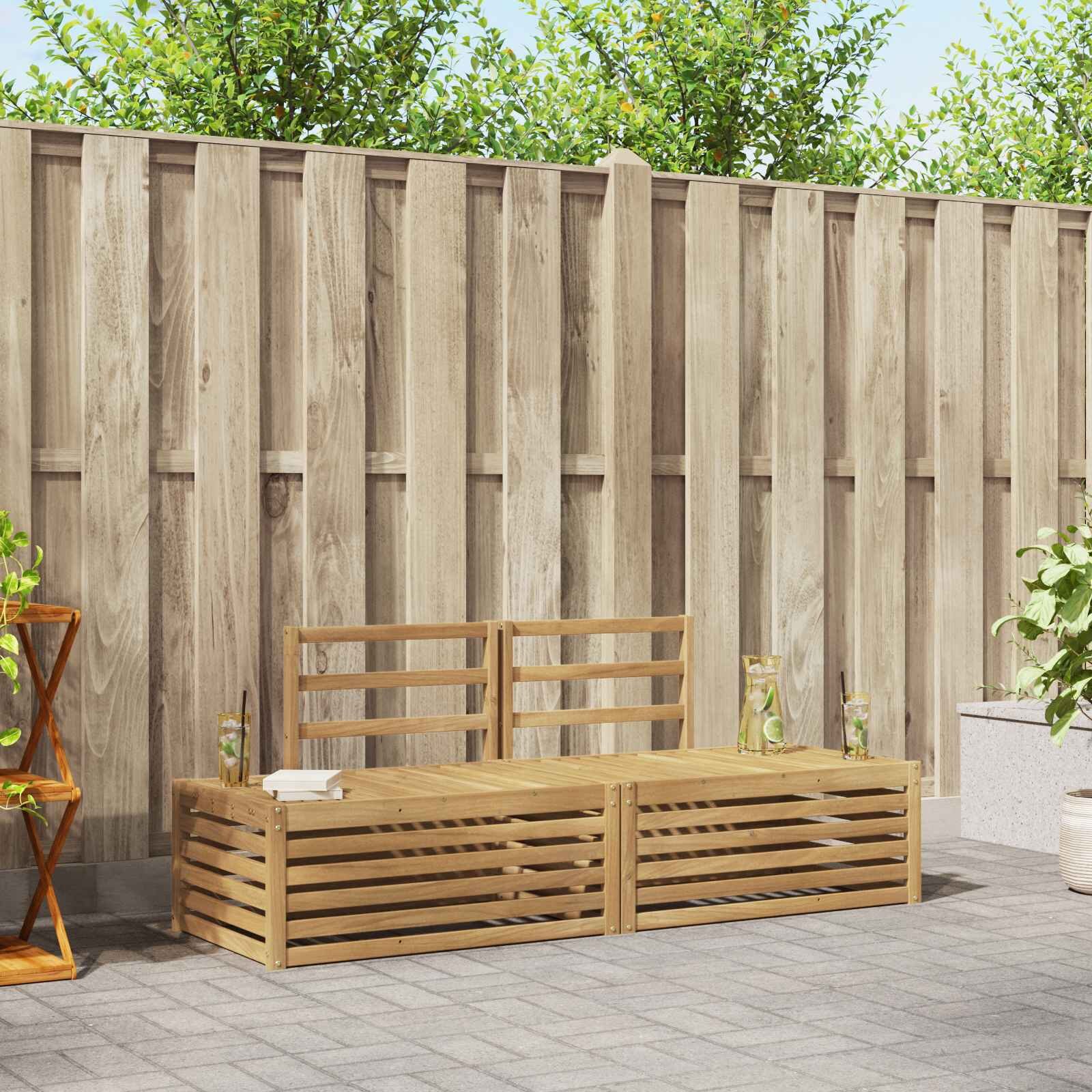 vidaXL Комплект дивани за открито 3 Брой Бяло 1825 x 63 x 73 см