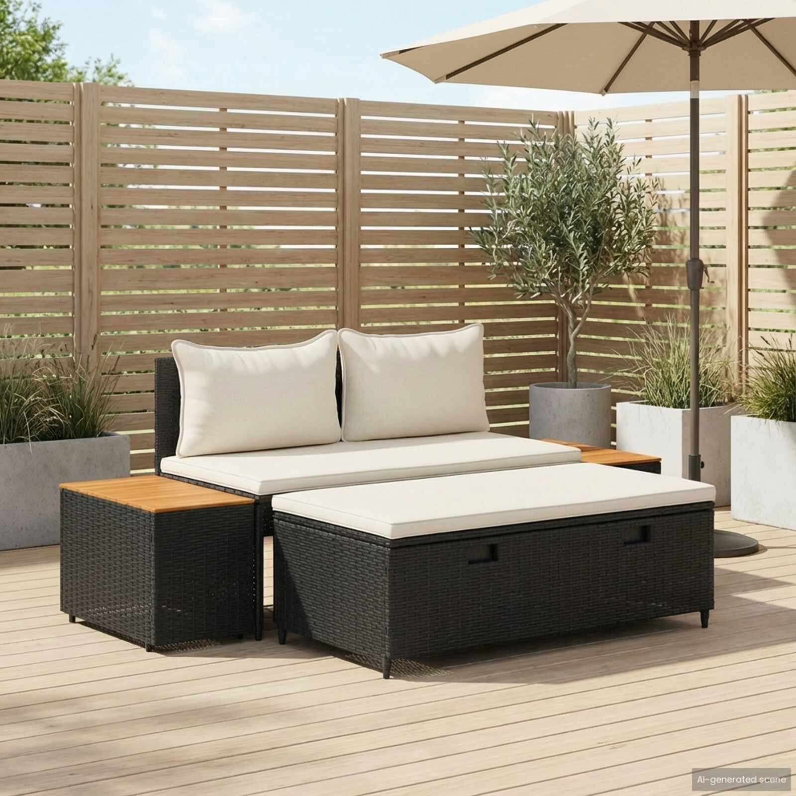 vidaXL Комплект дивани за открито 4 -Seater 4 бр. 55 x 30 x 39 см