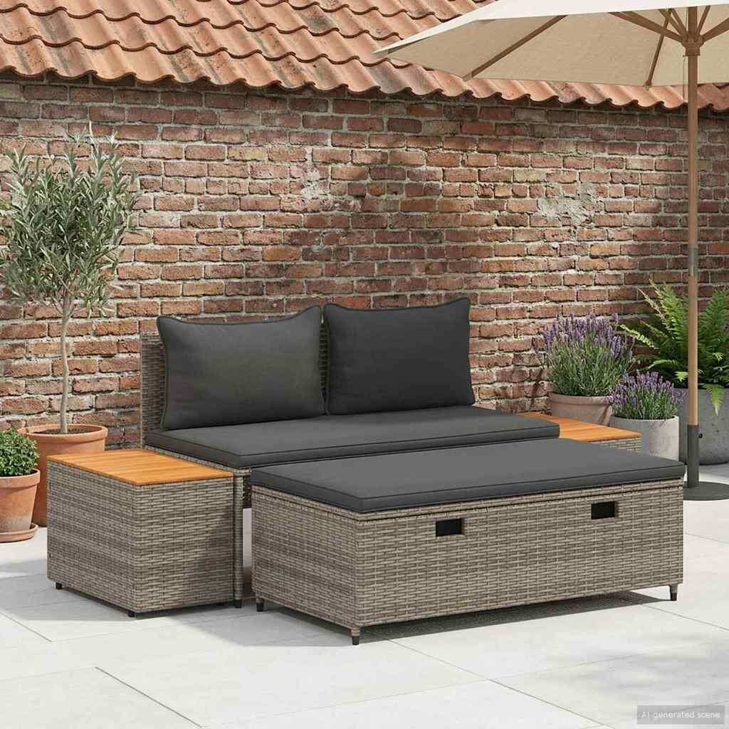vidaXL Комплект дивани за открито 4 -Seater 4 бр. 55 x 30 x 39 см