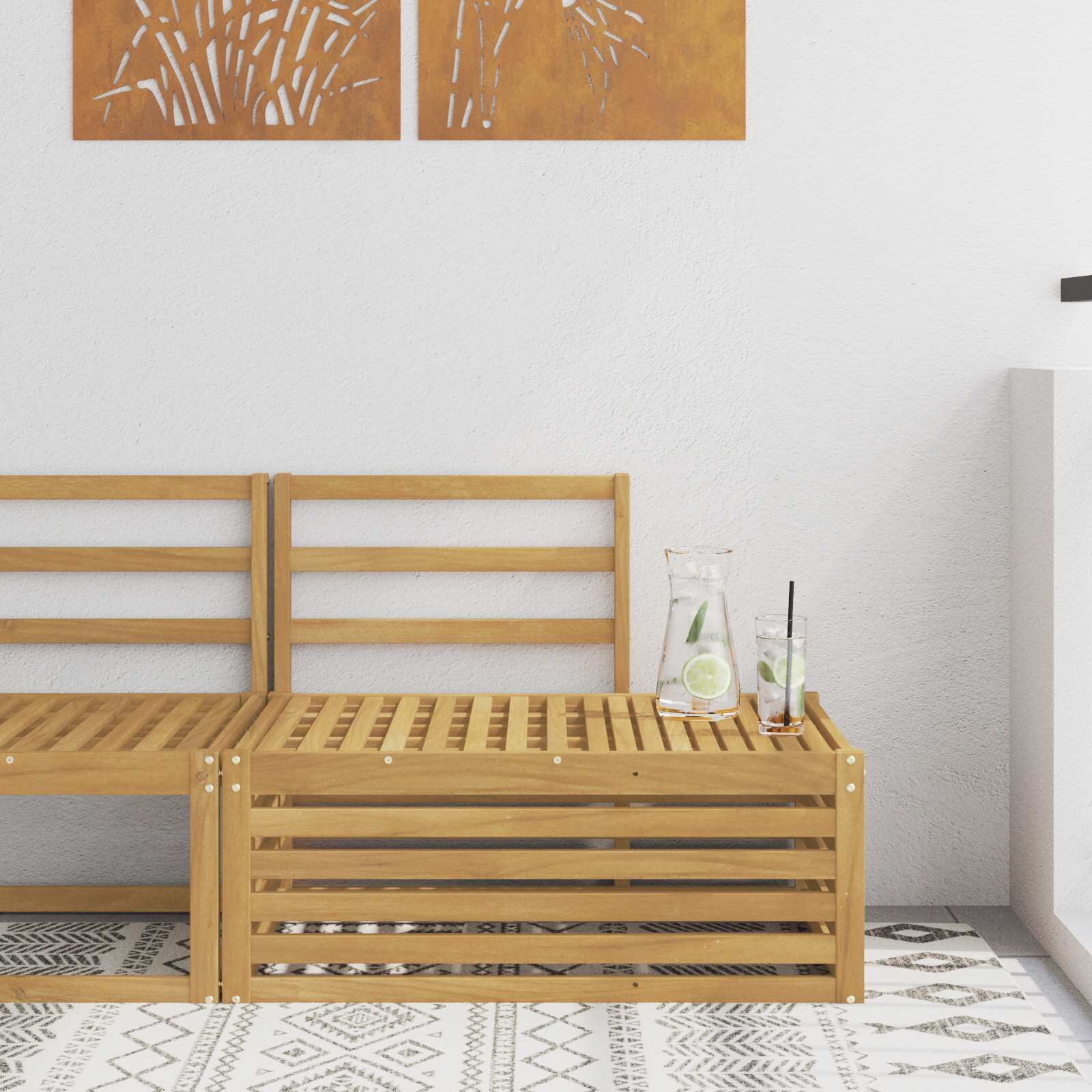 vidaXL Комплект дивани за открито Бяло 91 x 63 x 73 см