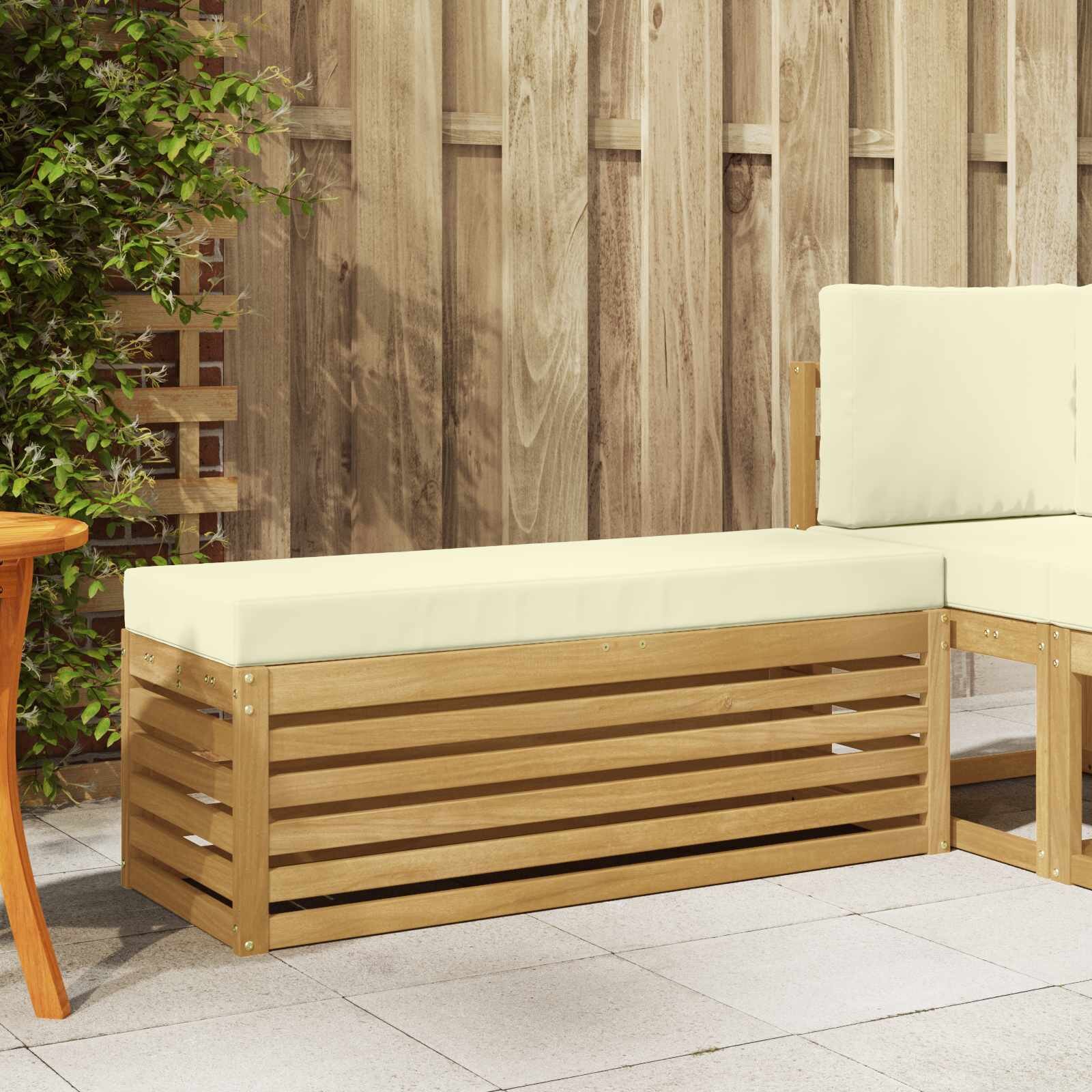 vidaXL Комплект дивани за открито Бяло и кремаво 115 x 43 x 45 см