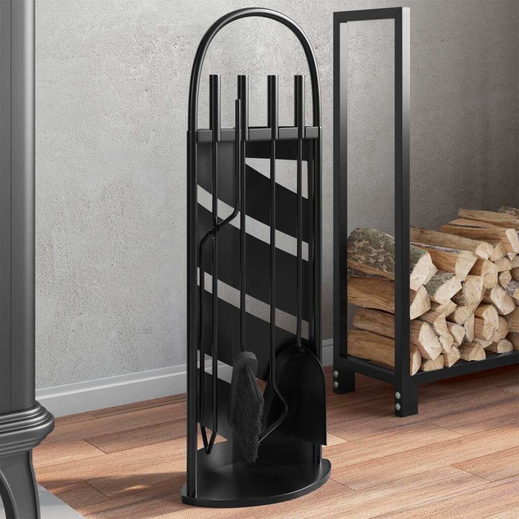 vidaXL Комплект инструменти за камина от 5 части 23x15x66 см стомана