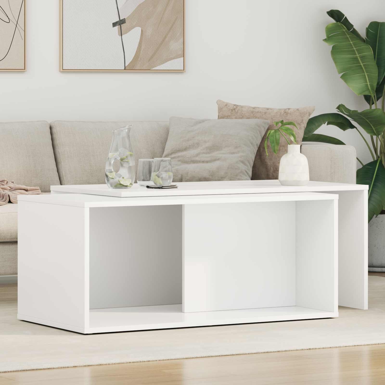 vidaXL Комплект кафе маса 2 бр. Бяло 90 x 48 x 40 см