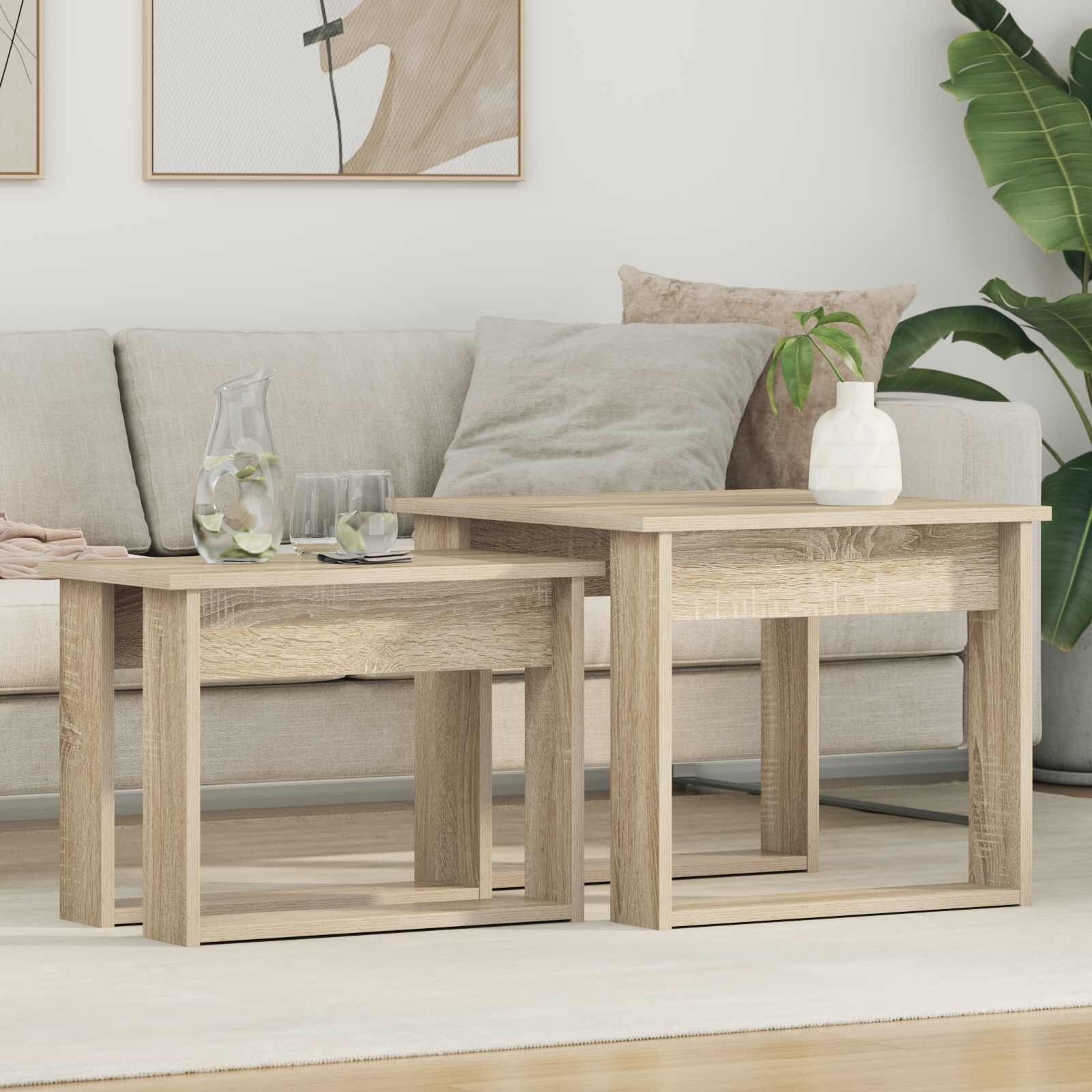 vidaXL Комплект кафе маса 2 бр. Сонома дъб 50 x 52 x 42 см