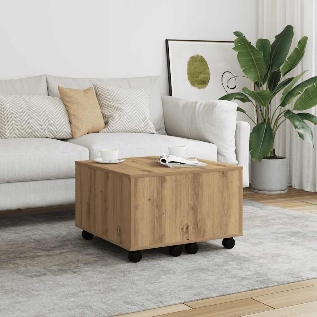 vidaXL Комплект кафе маси дъб сонома 60x60x38 см инженерно дърво