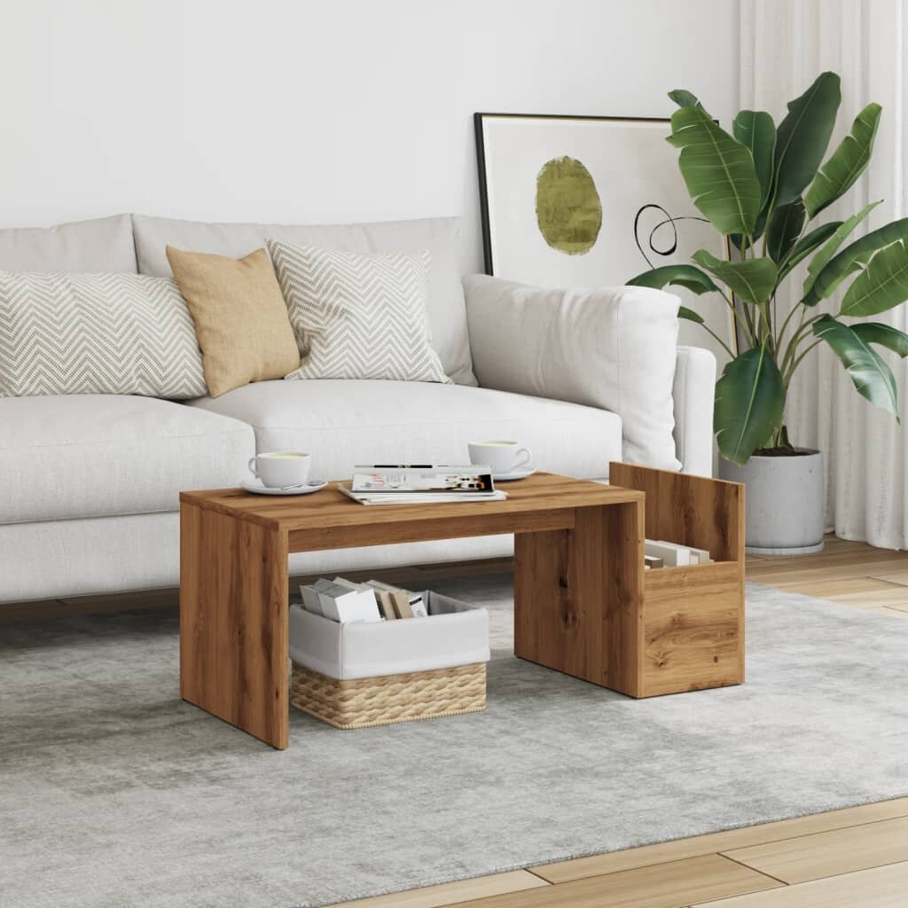 vidaXL Комплект кафе маси дъб сонома 90x45x35 см инженерно дърво
