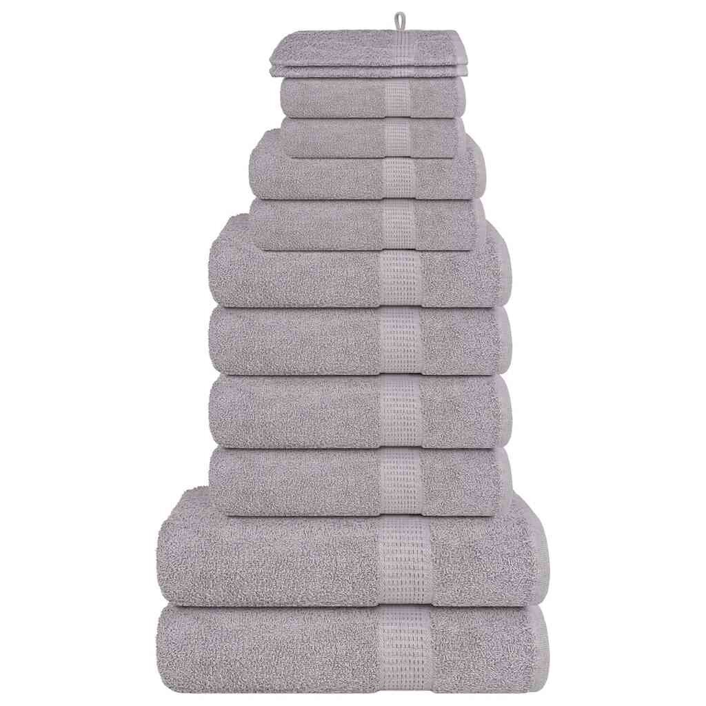 vidaXL Комплект кърпи FROGN 12 части сив 360 г/м²