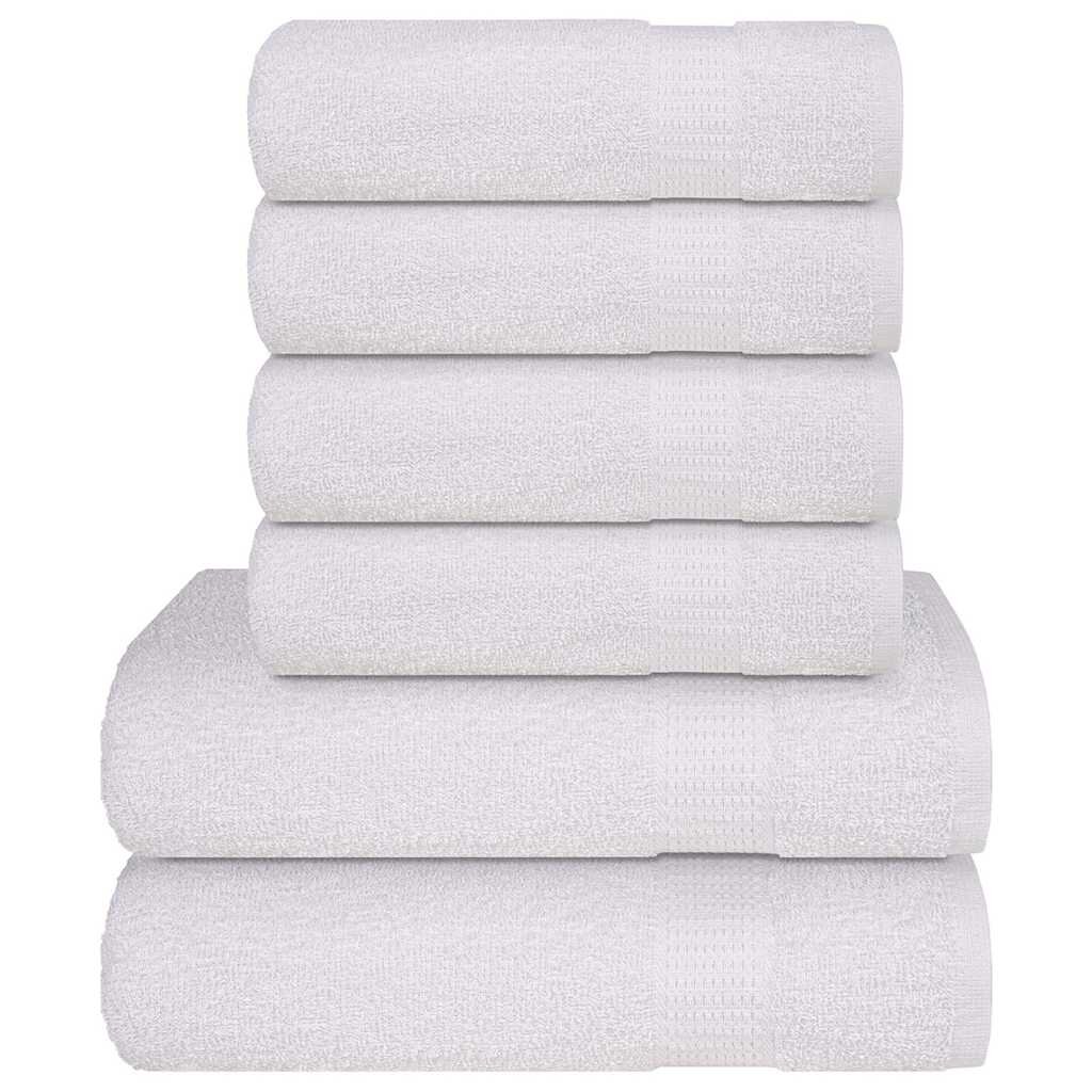 vidaXL Комплект кърпи FROGN от 6 части Бял 360 г/м²