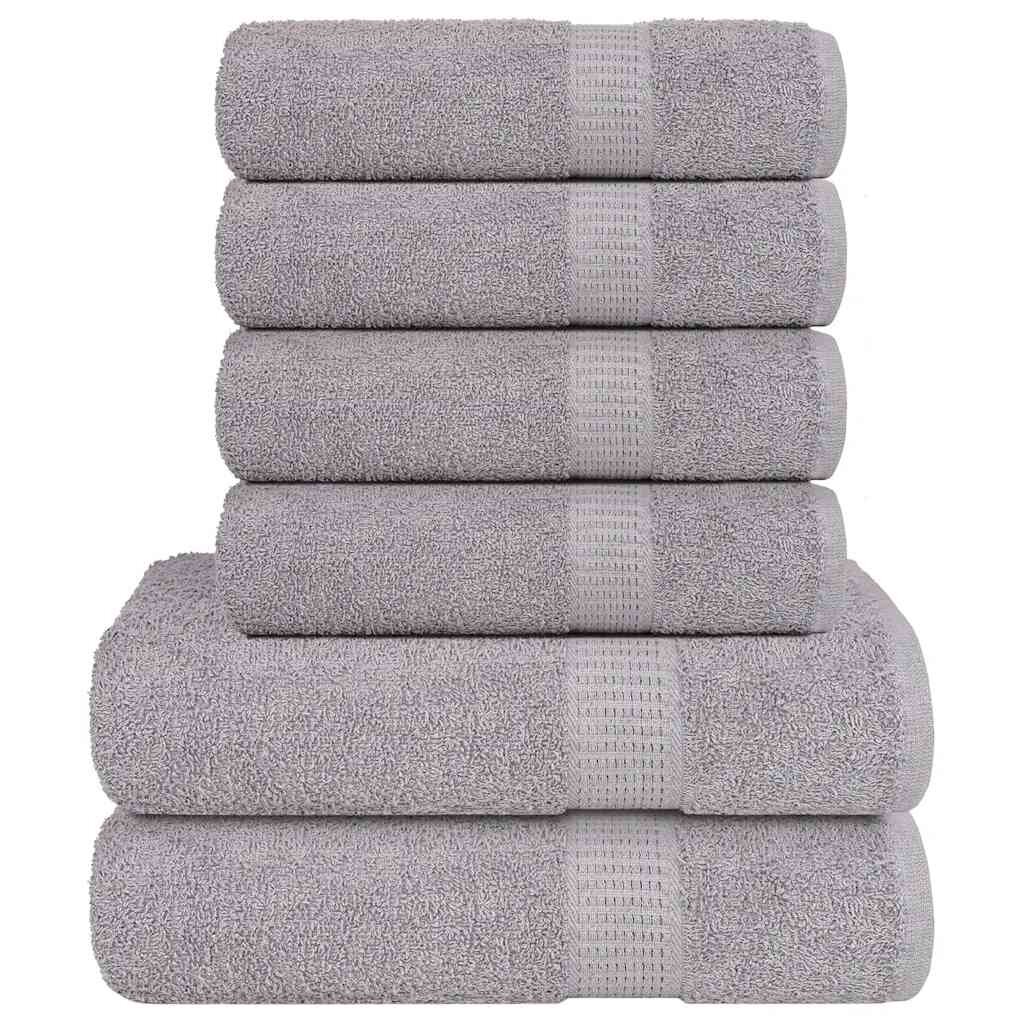vidaXL Комплект кърпи FROGN от 6 части сив 360 г/м²