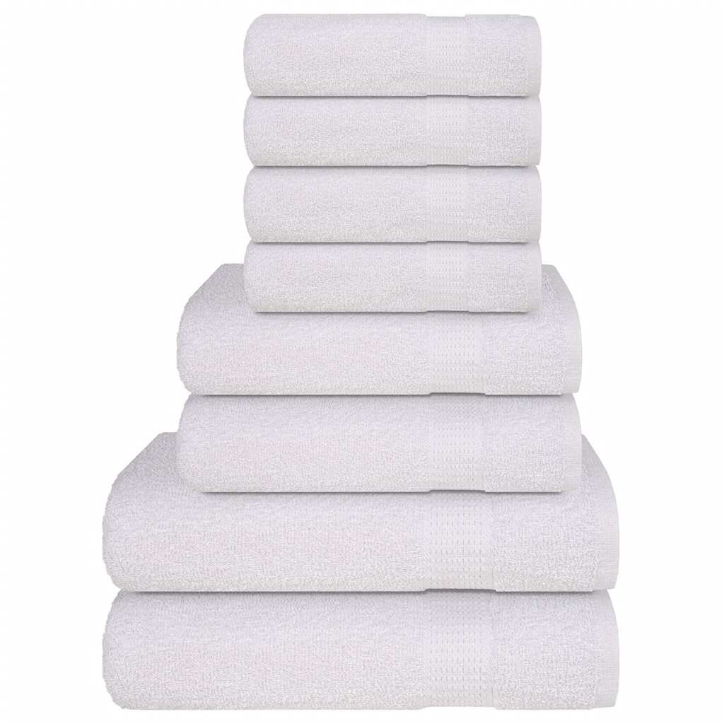 vidaXL Комплект кърпи FROGN от 8 части Бял 360 г/м²