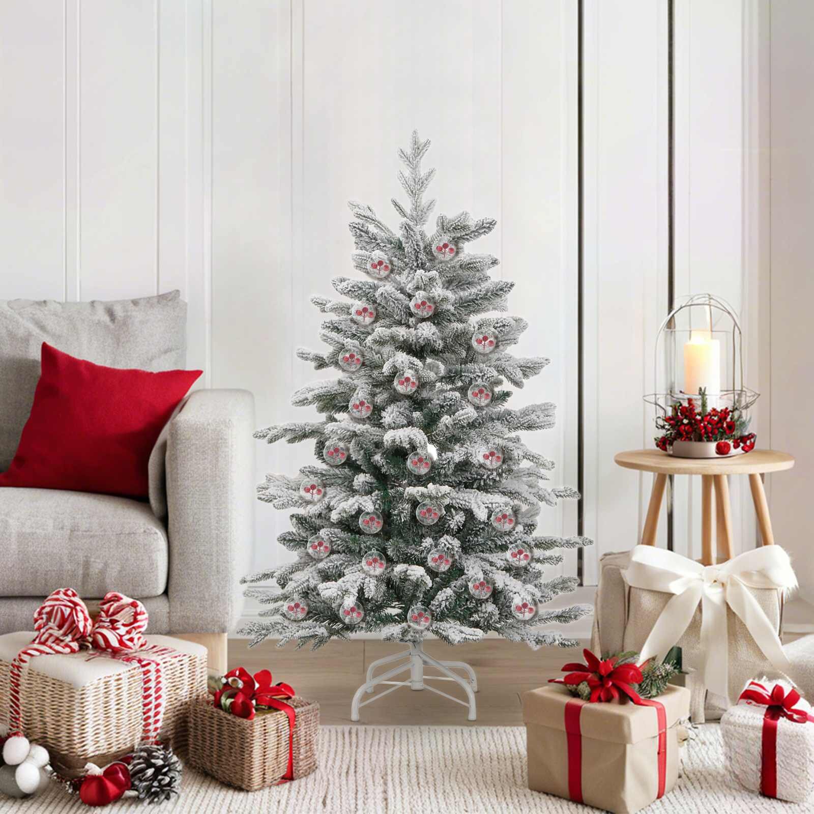 vidaXL Комплект коледни топки 50 бр. Прозрачен Ø 5 см Пластмаса