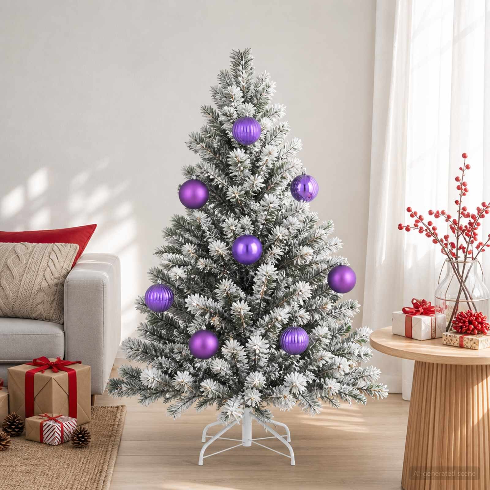 vidaXL Комплект коледни топки XXL 3 бр. Лилав Ø 25 см Пластмаса