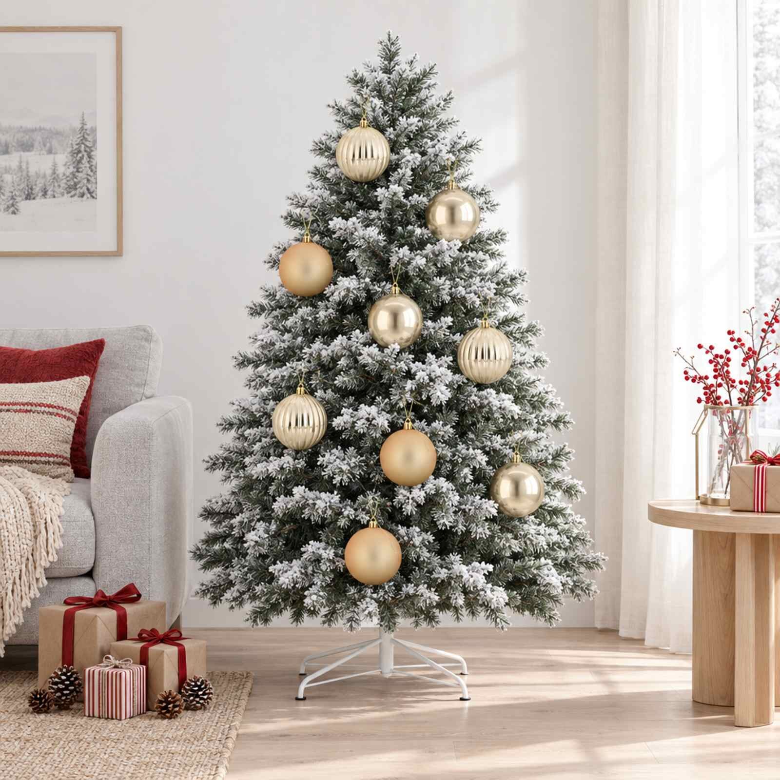 vidaXL Комплект коледни топки XXL 4 бр. Златист Диам. 20 cm Пластмаса