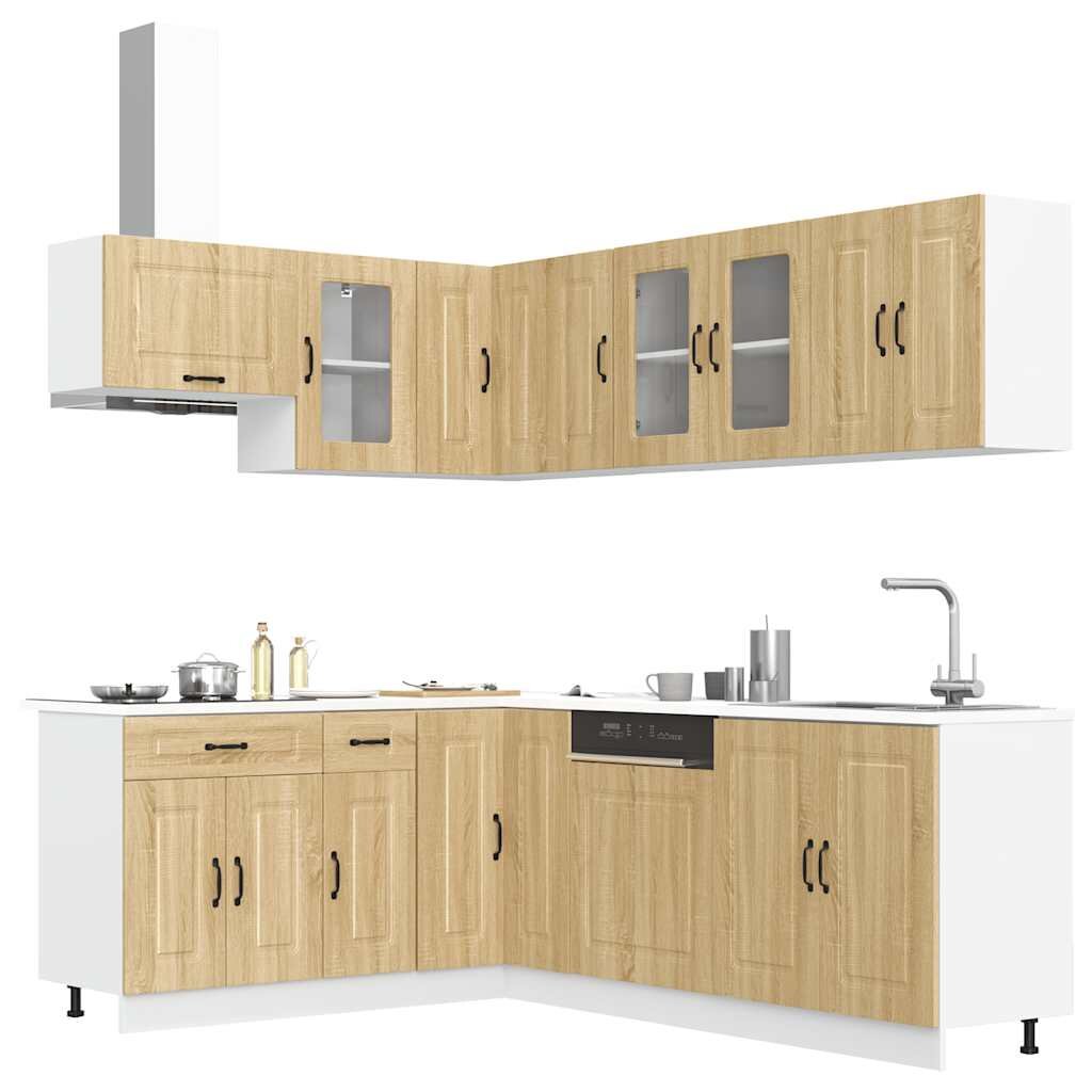 vidaXL Комплект кухненски шкафове от 11 части Kalmar инженерно дърво