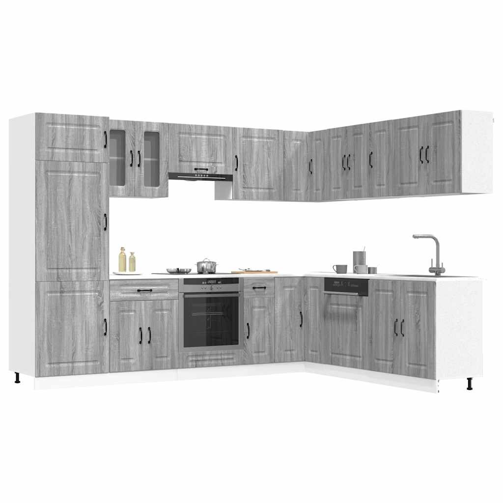 vidaXL Комплект кухненски шкафове от 14 части Kalmar инженерно дърво