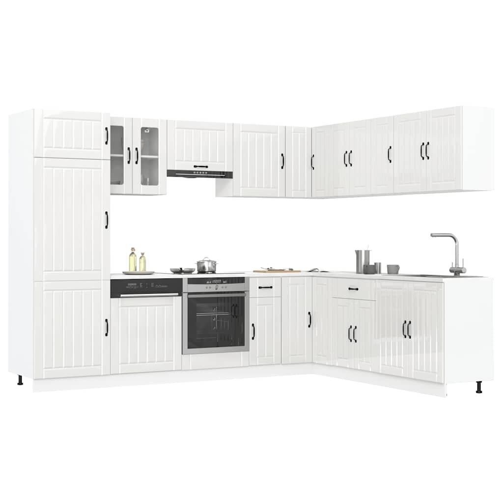 vidaXL Комплект кухненски шкафове от 14 части Lucca инженерно дърво