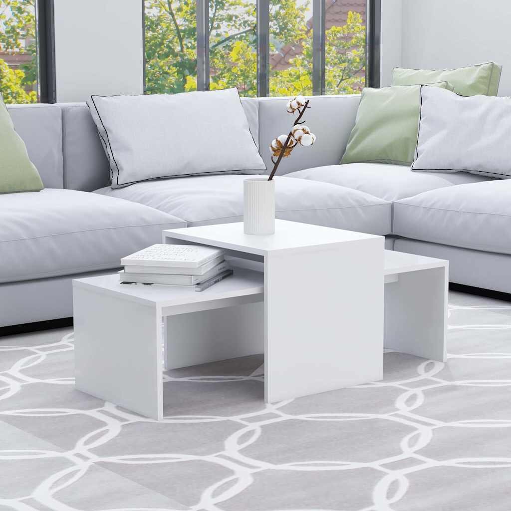 vidaXL Комплект маси за кафе бял 100x48x40 см инженерно дърво