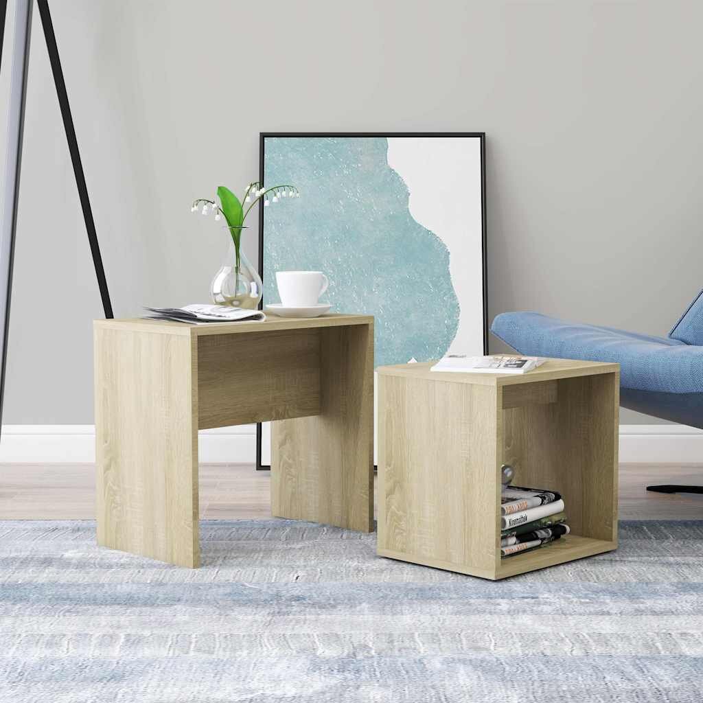 vidaXL Комплект маси за кафе дъб сонома 48x30x45 см инженерно дърво