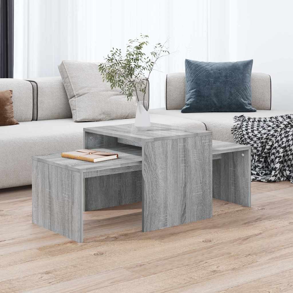 vidaXL Комплект маси за кафе сив сонома 100x48x40 см инженерно дърво