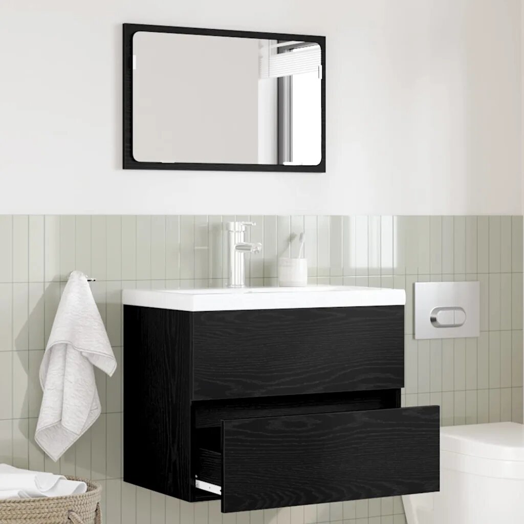 vidaXL Комплект мебели за баня 2 бр. Черния дъб 57 x 37 x 45 см