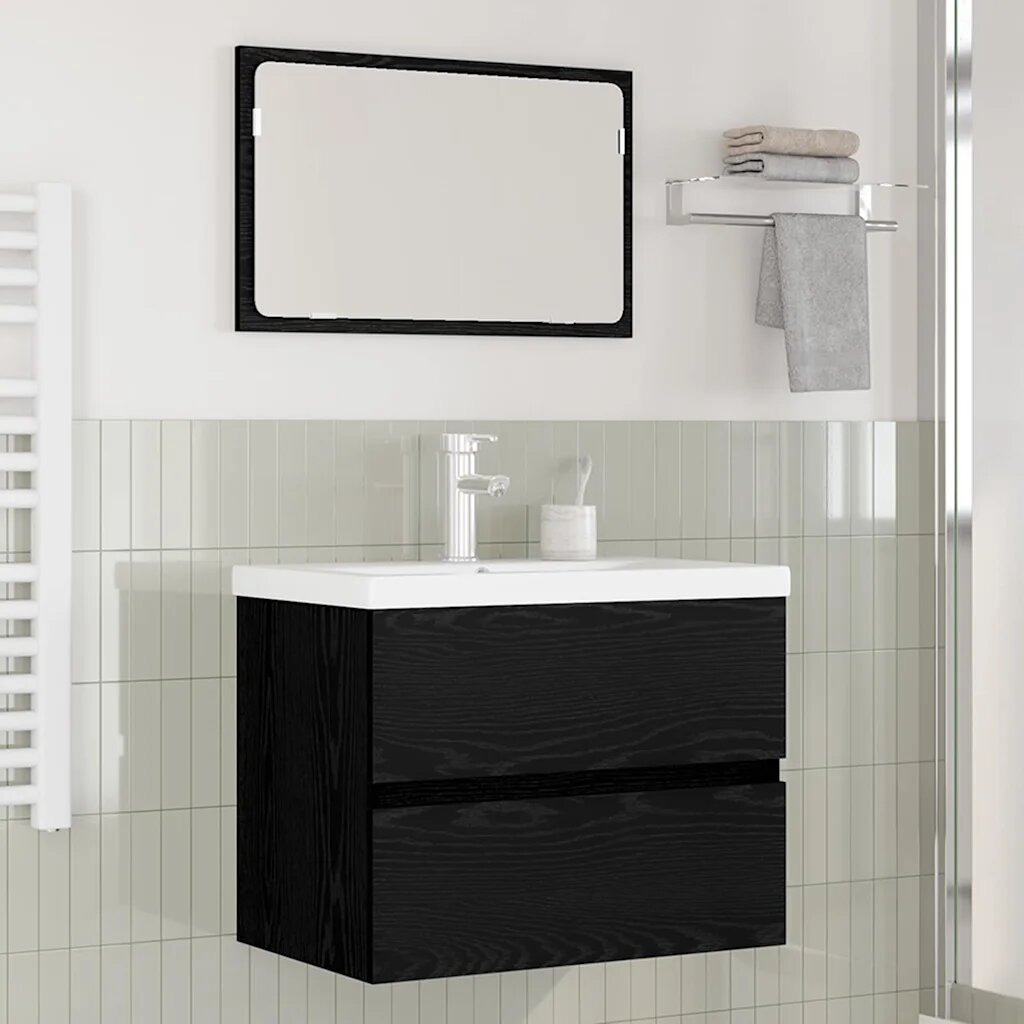 vidaXL Комплект мебели за баня 3 бр. Черния дъб 61 x 39 x 45 см