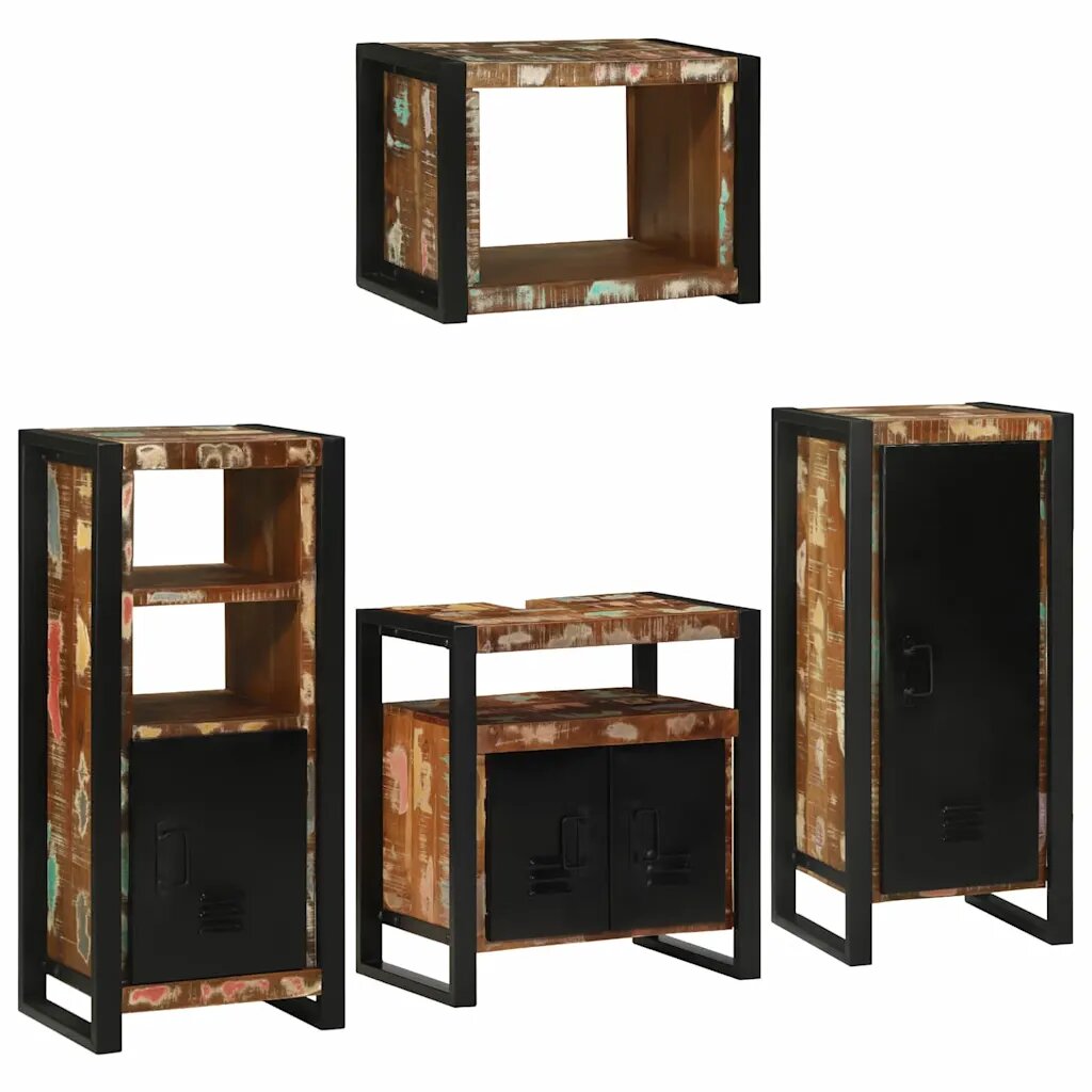 vidaXL Комплект мебели за баня 4 бр. Многоцветен 55 x 35 x 60 см