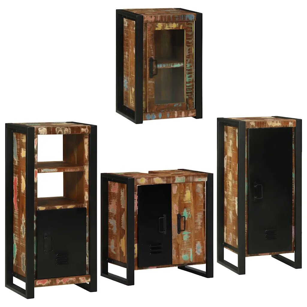 vidaXL Комплект мебели за баня 4 бр. Многоцветен 55 x 35 x 60 см