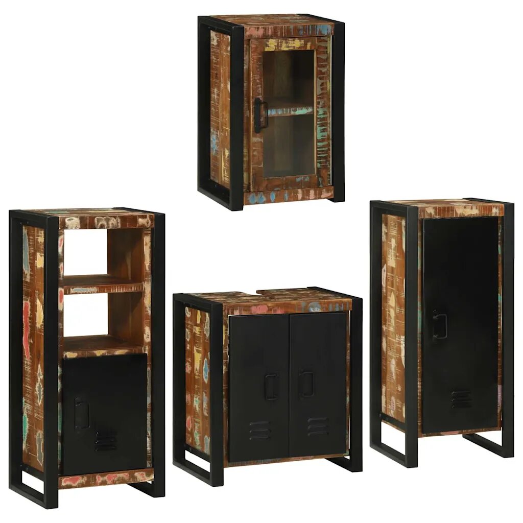 vidaXL Комплект мебели за баня 4 бр. Многоцветен 55 x 35 x 60 см