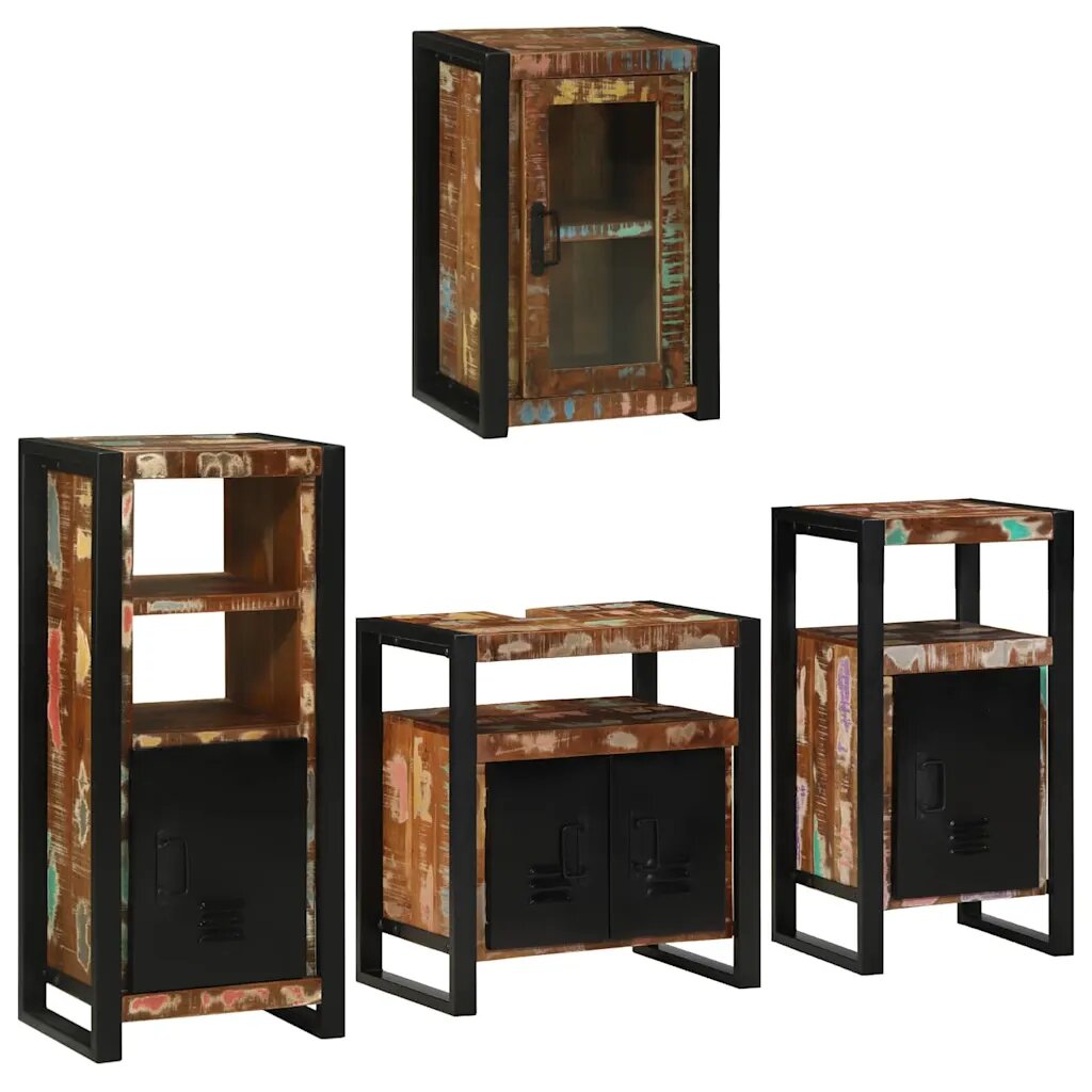 vidaXL Комплект мебели за баня 4 бр. Многоцветен 55 x 35 x 60 см