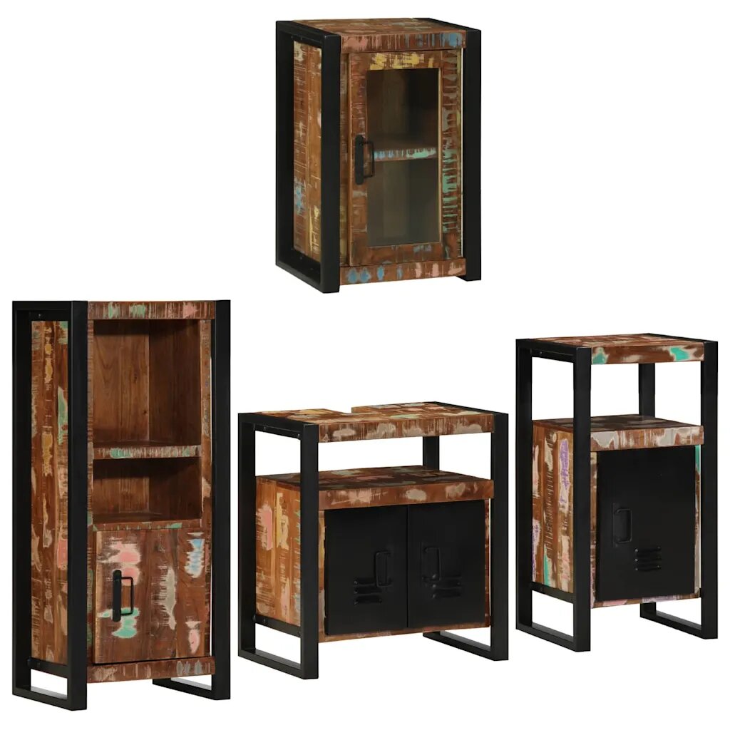 vidaXL Комплект мебели за баня 4 бр. Многоцветен 55 x 35 x 60 см
