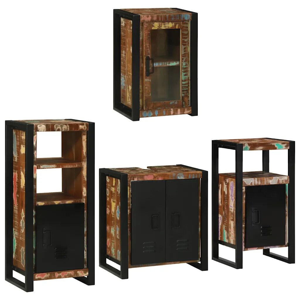 vidaXL Комплект мебели за баня 4 бр. Многоцветен 55 x 35 x 60 см