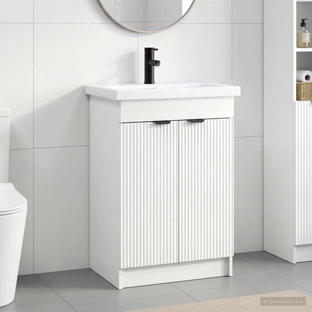 vidaXL Комплект мебели за баня Бяло 785 x 375 x 81 см