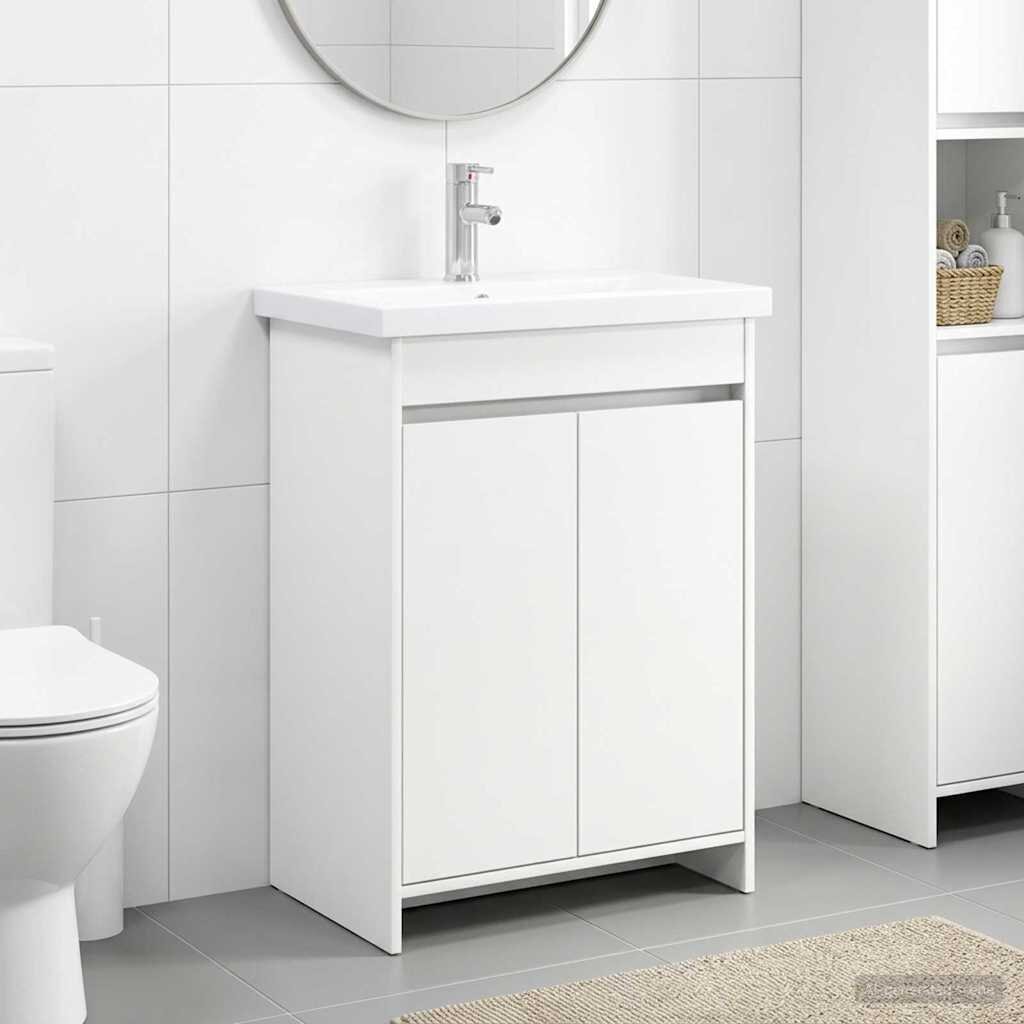vidaXL Комплект мебели за баня Бяло 81 x 40 x 845 см