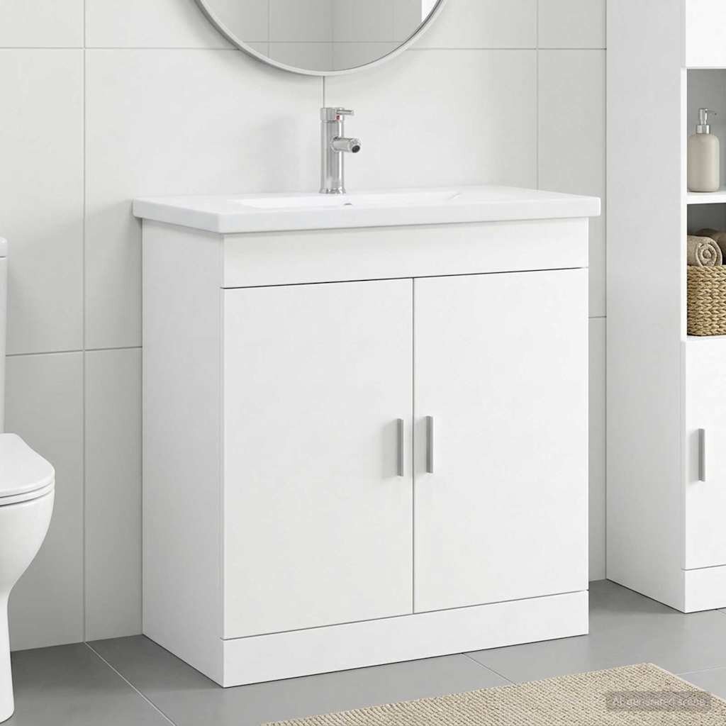 vidaXL Комплект мебели за баня Бяло 81 x 40 x 845 см