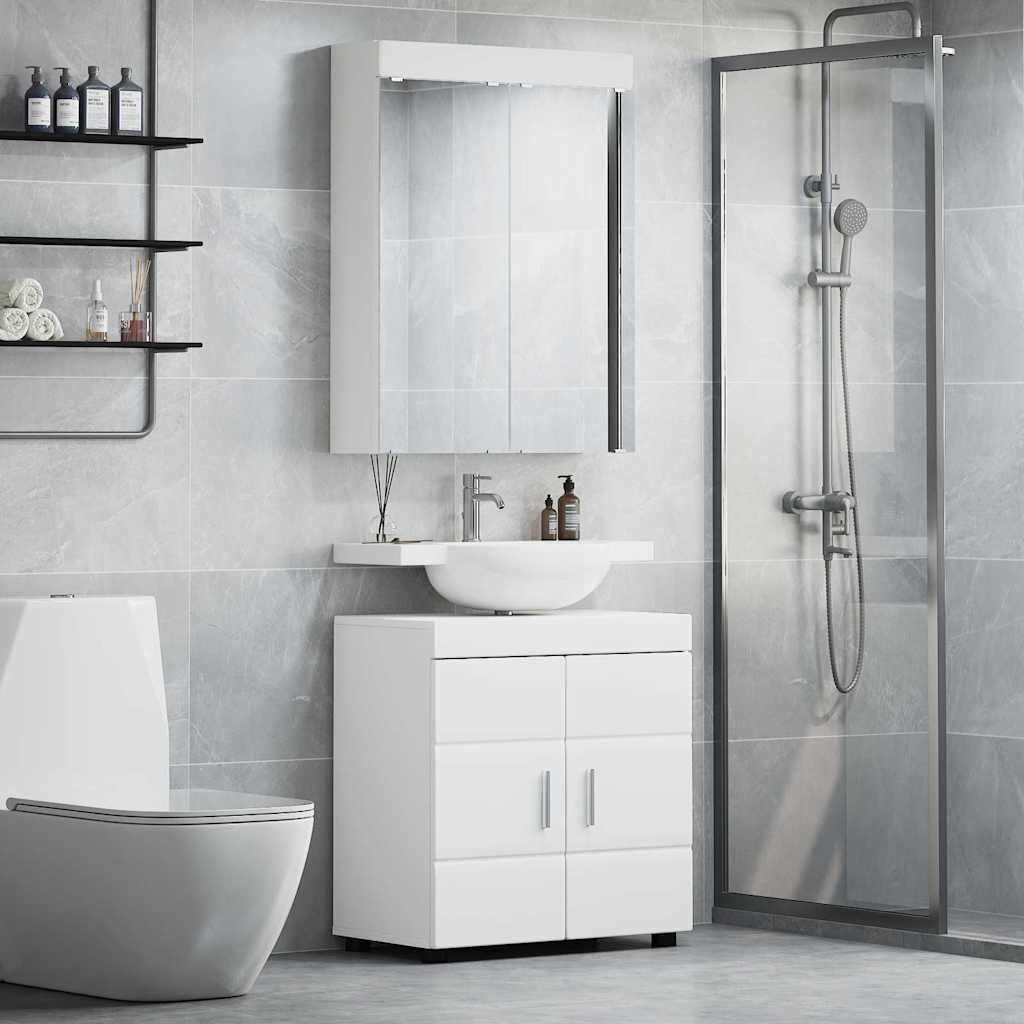 vidaXL Комплект мебели за баня TULUM 2 бр. Бяло 60 x 34 x 63 см