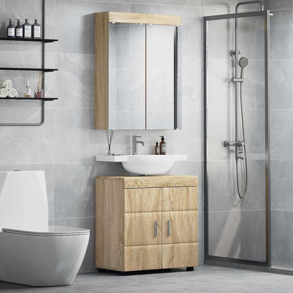 vidaXL Комплект мебели за баня TULUM 2 бр. Сонома дъб 60 x 34 x 63 см