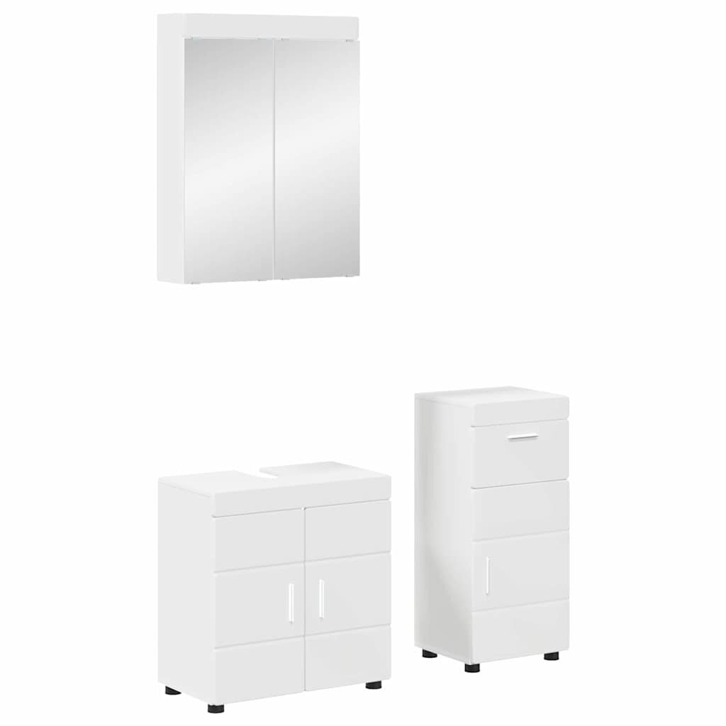 vidaXL Комплект мебели за баня TULUM 3 бр. Бяло 60 x 34 x 63 см