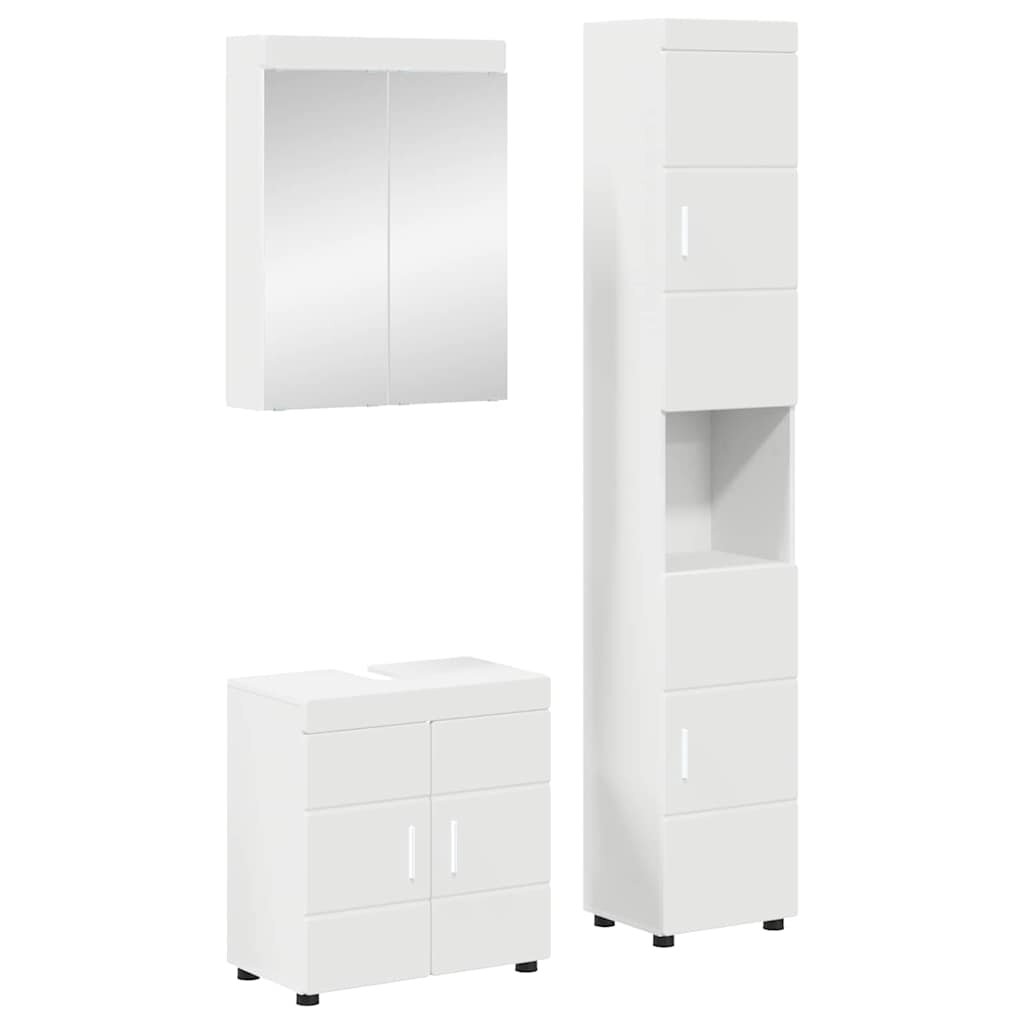 vidaXL Комплект мебели за баня TULUM 3 бр. Бяло 60 x 34 x 63 см