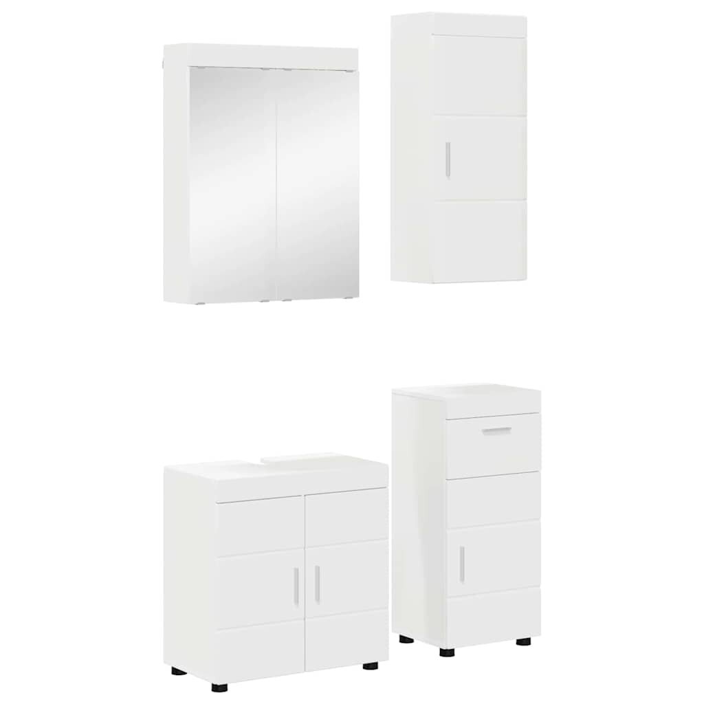 vidaXL Комплект мебели за баня TULUM 4 бр. Бяло 60 x 34 x 63 см